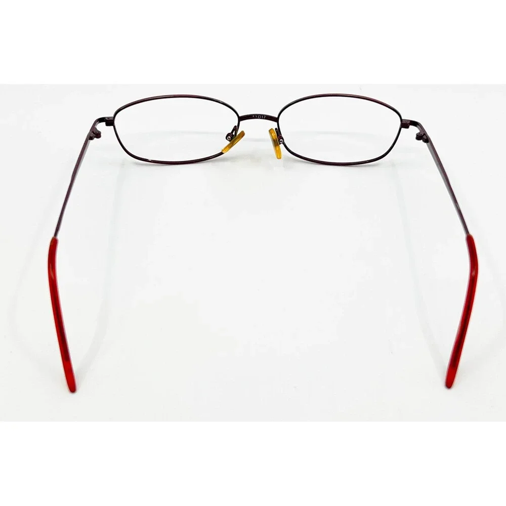 Elle Eyeglasses Women Burgundy Oval Metal Frames 51-17-135